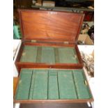 Victorian mahogany canteen box with fitted trays