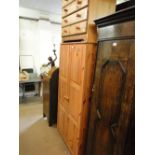 A Pine wardrobe & a pine chest of drawers
