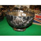 Chinese antimony table centre bowl decorated with dragons