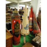 A Minimax fire extinguisher on stand and 3 other Vintage Minimax fire extinguishers, (4).