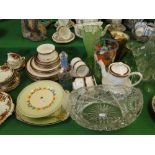 Paragon "Holyrood," teaset, glass vases, etc.