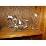 William Yeoward glass pot and 3 others, (4).