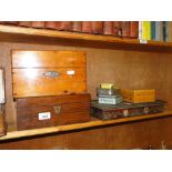 Mahogany box with fitted interior & another,