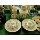 2 Cinque Ports vases and 2 tureens and covers.