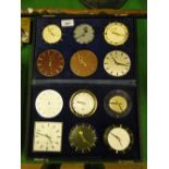 A Fitted case of salesman's clock dials samples
