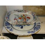 Spode meat plate, Chinese charger and another, (3).