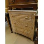A Heals style limed oak 3-drawer chest.