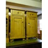 Pair of pine bedside cabinets.