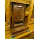 George III mahogany swing toilet mirror with 2 drawers to the base on bracket feet.