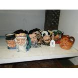 8 Royal Doulton small Character jugs
including The Trapper, height 3.8".