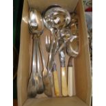 Silver plated basting spoons, ladles,