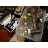 2 Silver napkin rings, 6 silver gilt teaspoons & a pair of silver cufflinks, 3.