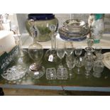 Decanters and other glassware.