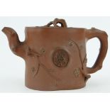A Chinese redware teapot
with 6 character mark, height 5".