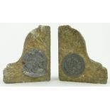 Pair of Commemorative stone bookends - Houses of Parliament 1941,
height 6.5".