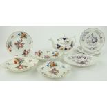 Early 19th century Derby dessert plates
with painted floral decoration,