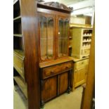 A Victorian mahogany 2-section library secretaire bookcase.