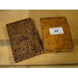 Chinese carved wood card case and a walnut card case.