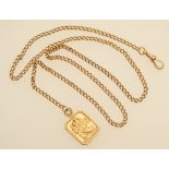9ct gold St. Christopher pendant necklac