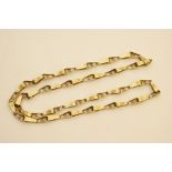 9ct gold modernist fancy link necklace,