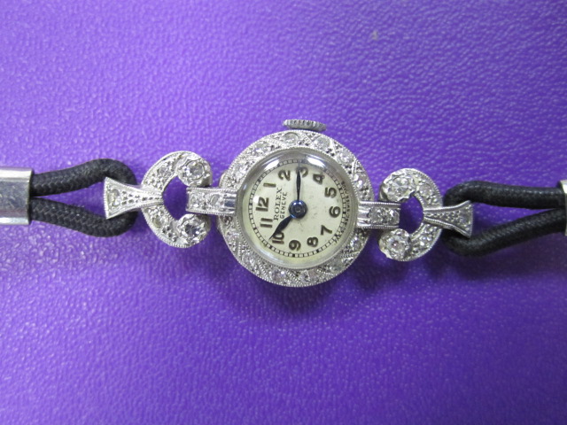 Rolex lady's diamond and platinum cockta - Image 4 of 9