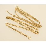 9ct gold choker necklace, 33.5cm, also a