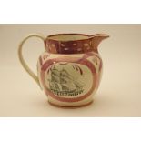 Sunderland lustre mariner's jug, mid 19t