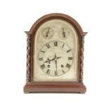 George V mahogany bracket mantel clock,