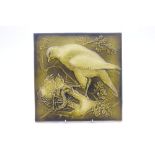 Three Burmantofts art pottery tiles from