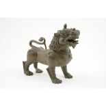 Chinese bronze Buddhist lion censer, lat