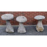 Three Cornish gritstone staddle stones,