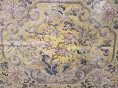Chinese silk embroidered panel, late 19t - Image 4 of 6
