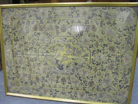 Chinese silk embroidered panel, late 19t - Image 2 of 6