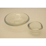 Two Orrefors 'Selina' glass bowls, desig