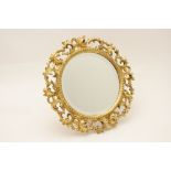 Florentine carved giltwood wall mirror,