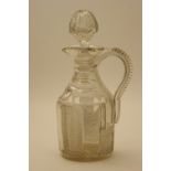 Regency cut glass claret jug, circa 1810