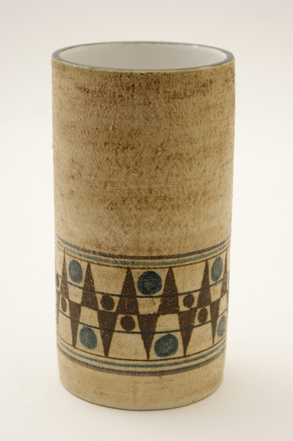 Troika cylinder vase, decorated with a b