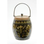 Doulton Lambeth biscuit barrel by Eliza Simmance, circa 1883,