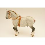 Beswick model 'Percheron', no. 2464, finished in matt dapple grey, issued 1974-82, height 24.