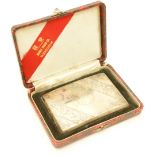Chinese silver cigarette case, 20th Century, retailed by Double Drgon Co.