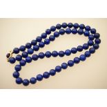 Lapis Lazuli bead necklace, the beads of uniform size, approx.