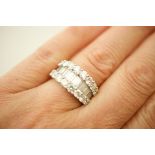 Diamond cluster ring in 18ct white gold, en suite to the previous lot,