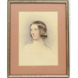 English School (mid 19th Century), Portrait of a young girl, quarter length,