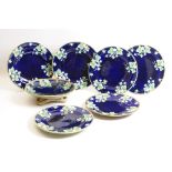 George Jones majolica part dessert service, circa 1873,