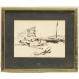 Charles Robinson Sykes (1875-1950), The artist sketching sailing boats, possibly near Pin Mill,