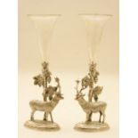 Pair of electroplated table vases, by James Dixon & Sons, circa 1900,