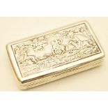 French silver snuff box, Paris, circa 1819-38, rectangular form,