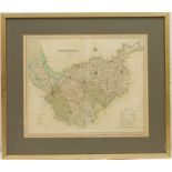 Hand coloured map of Cheshire, published by Henry Teesdale,