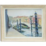 Roger Chapelet (1903-1995), Ponte Delle Guglie, Venice, signed gouache,