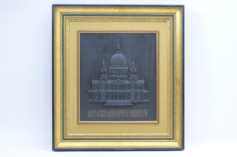 Wedgwood limited edition black basalt relief plaque, circa 1972, featuring St.